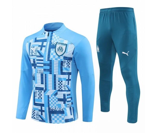 Survêtement technique d'entraînement de football bleu pour homme Olympique de Marseille 2024-25