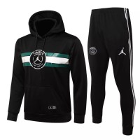 Survêtement de football technique d'entraînement PSG X Jordan Hooded noir 2021-22