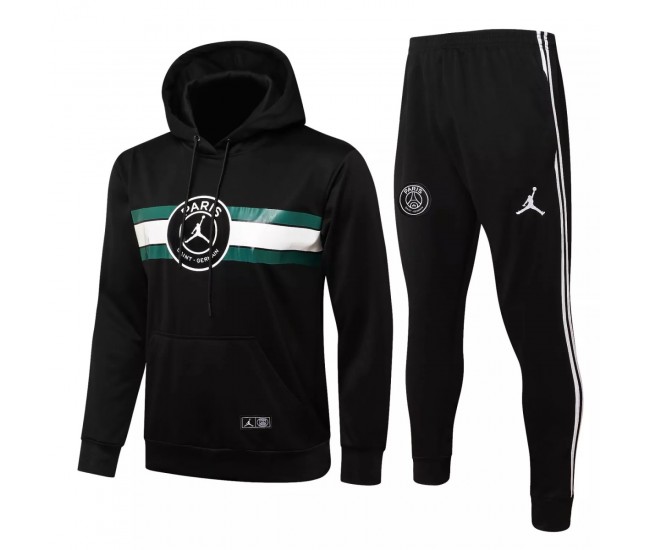 Survêtement de football technique d'entraînement PSG X Jordan Hooded noir 2021-22