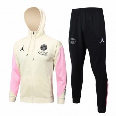 Survêtement de football à capuche PSG Jordan pour homme beige 2024-25