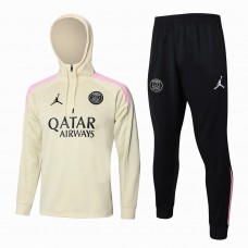 Survêtement de football technique à capuche PSG Jordan beige pour homme 2024-25