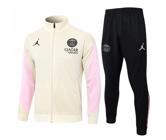 Survêtement de présentation d'entraînement PSG Jordan pour homme beige 2024-25