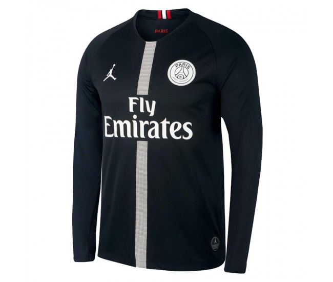 TROISIÈME CHEMISE PSG JORDAN 18/19  MANCHES LONGUES NOIR  Best Soccer