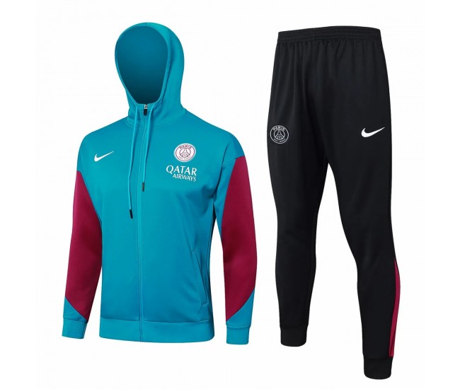 Survêtement de football à capuche d'entraînement bleu PSG pour homme 2024-25