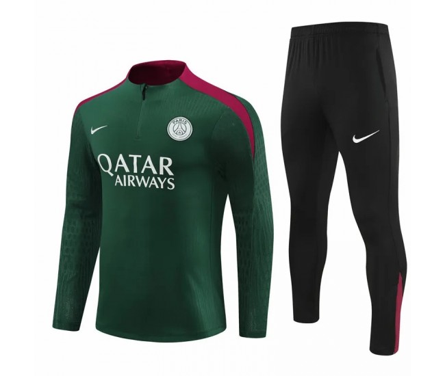 Survêtement technique d'entraînement de football PSG vert pour homme 2024-25