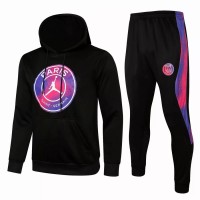 Survêtement de présentation de football noir PSG X Jordan 2021 2022