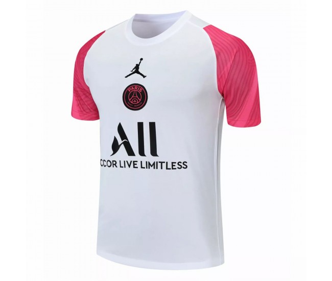 Maillot d'entraînement PSG X Jordan blanc rose 2021 2022