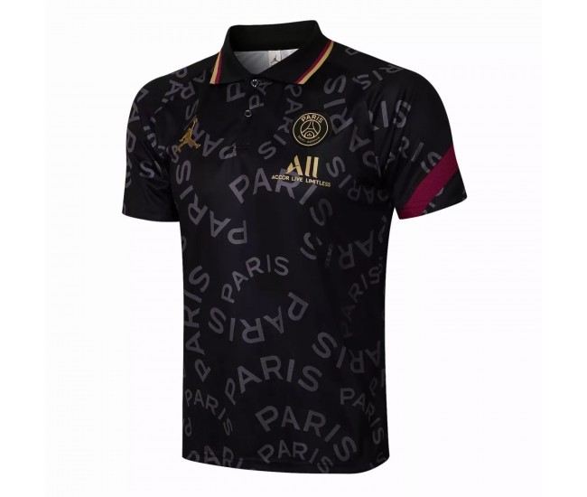 Polo d'entraînement PSG X Jordan Noir 2021 2022