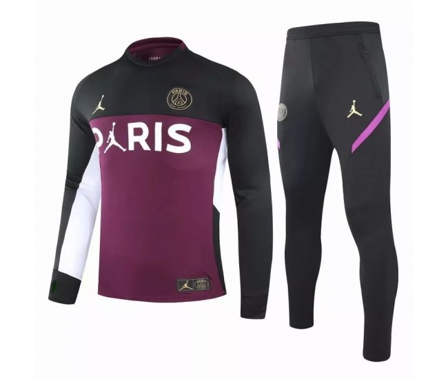 Survêtement de football technique PSG X Jordan Training Violet Noir 2020 2021