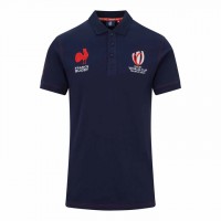 Polo homme en coton bleu marine France Rugby Rwc 2023