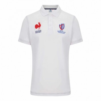 Polo blanc en coton pour homme France Rugby Rwc 2023 Polo blanc en coton pour homme France Rugby Rwc 2023