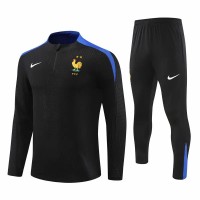 Survêtement technique d'entraînement de football pour homme de l'équipe nationale de France 2024-25 noir