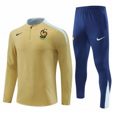Survêtement technique d'entraînement de football pour hommes de l'équipe nationale de France Gold 2024-25