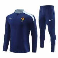 Survêtement technique d'entraînement de football pour homme de l'équipe nationale de France bleu marine 2024-25