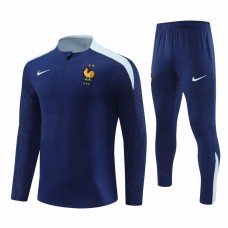Survêtement technique d'entraînement de football pour homme de l'équipe nationale de France bleu marine 2024-25