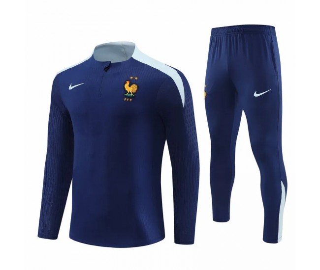 Survêtement technique d'entraînement de football pour homme de l'équipe nationale de France bleu marine 2024-25