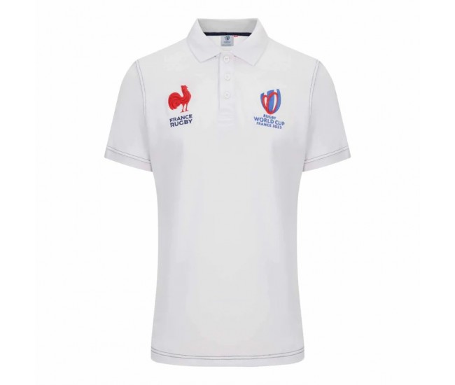 France RWC Polo Rugby Homme Coton Blanc 2023